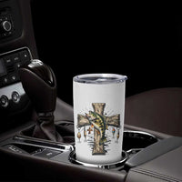 Camo Jesus Cross Fishing Tumbler Cup Faith Family Fishing Fathers Day