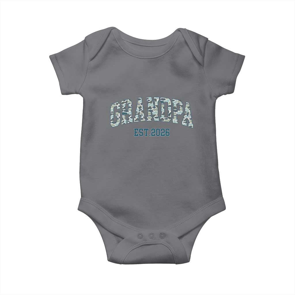 Promoted To Grandpa Est 2026 Baby Onesie Camo Fishing New Grandpa Gift