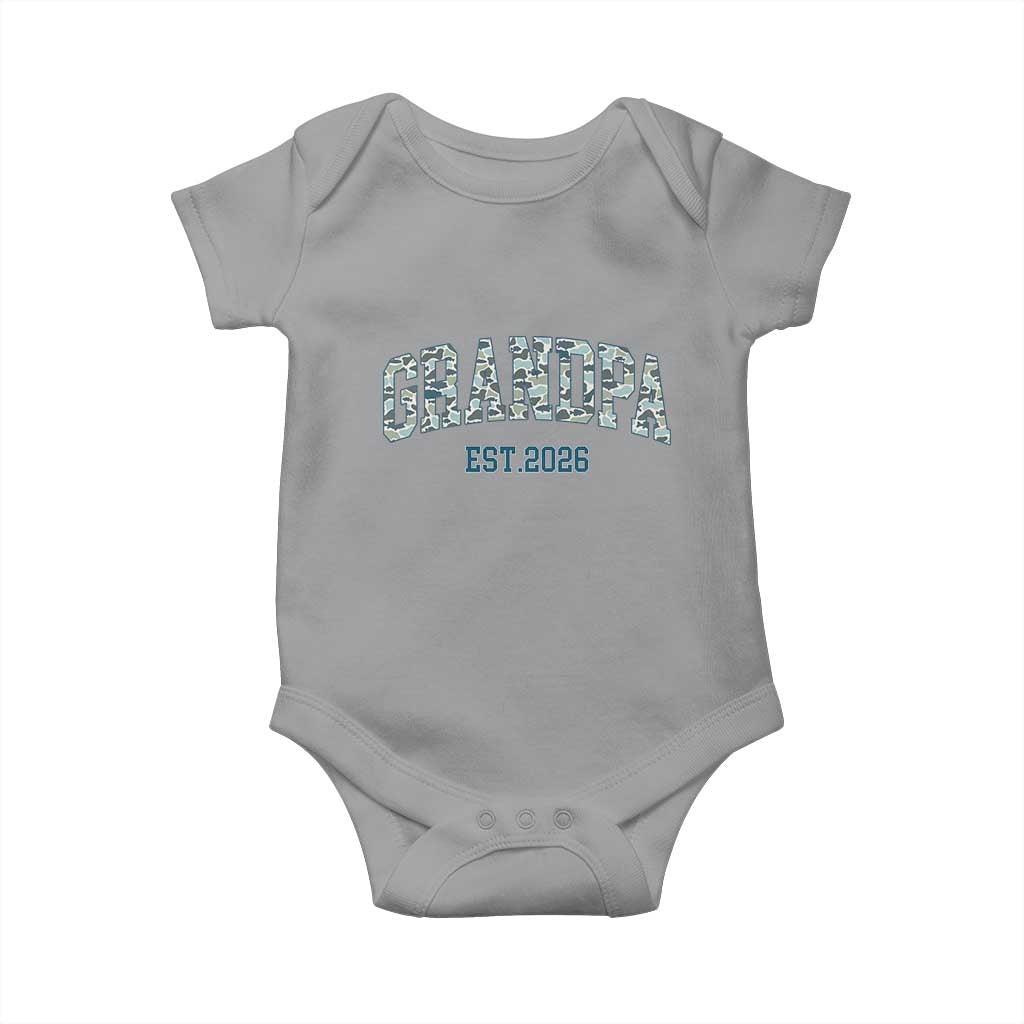 Promoted To Grandpa Est 2026 Baby Onesie Camo Fishing New Grandpa Gift