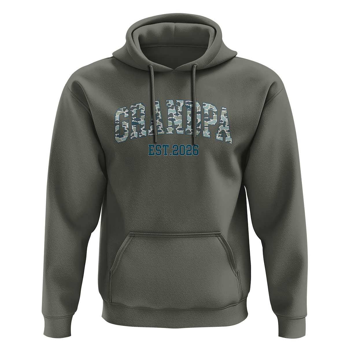 Promoted To Grandpa Est 2026 Hoodie Camo Fishing New Grandpa Gift