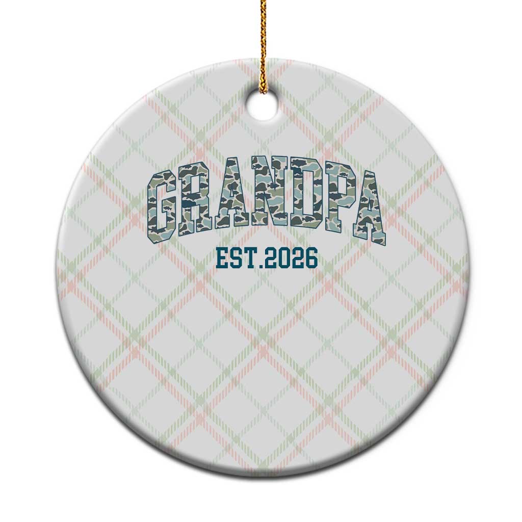 Promoted To Grandpa Est 2026 Ceramic Ornament Camo Fishing New Grandpa Gift
