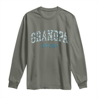 Promoted To Grandpa Est 2026 Long Sleeve Shirt Camo Fishing New Grandpa Gift