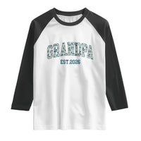 Promoted To Grandpa Est 2026 Raglan Shirt Camo Fishing New Grandpa Gift