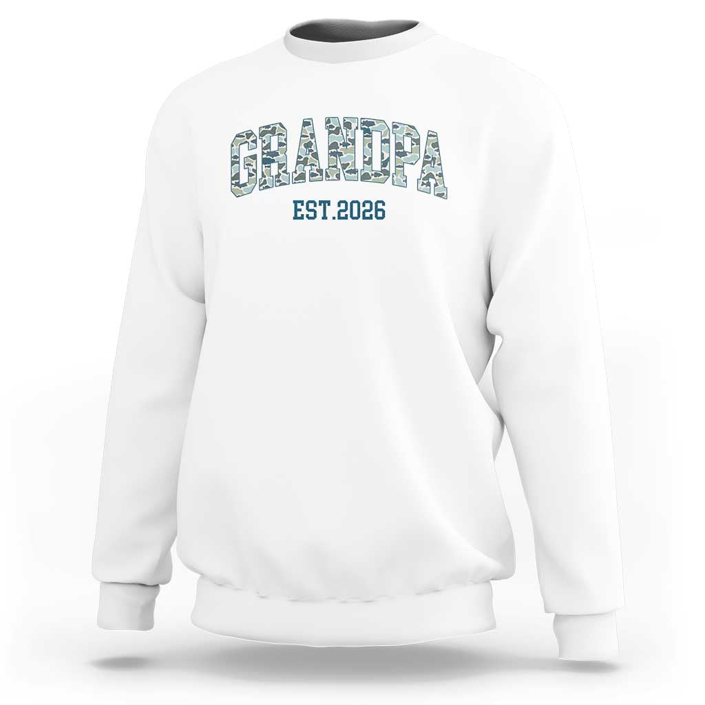 Promoted To Grandpa Est 2026 Sweatshirt Camo Fishing New Grandpa Gift
