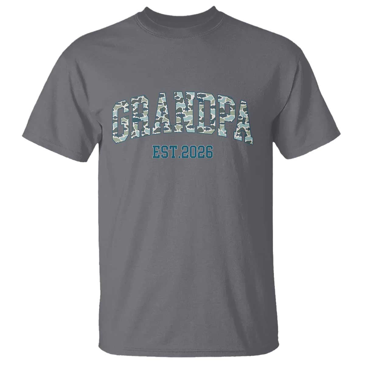 Promoted To Grandpa Est 2026 T Shirt Camo Fishing New Grandpa Gift