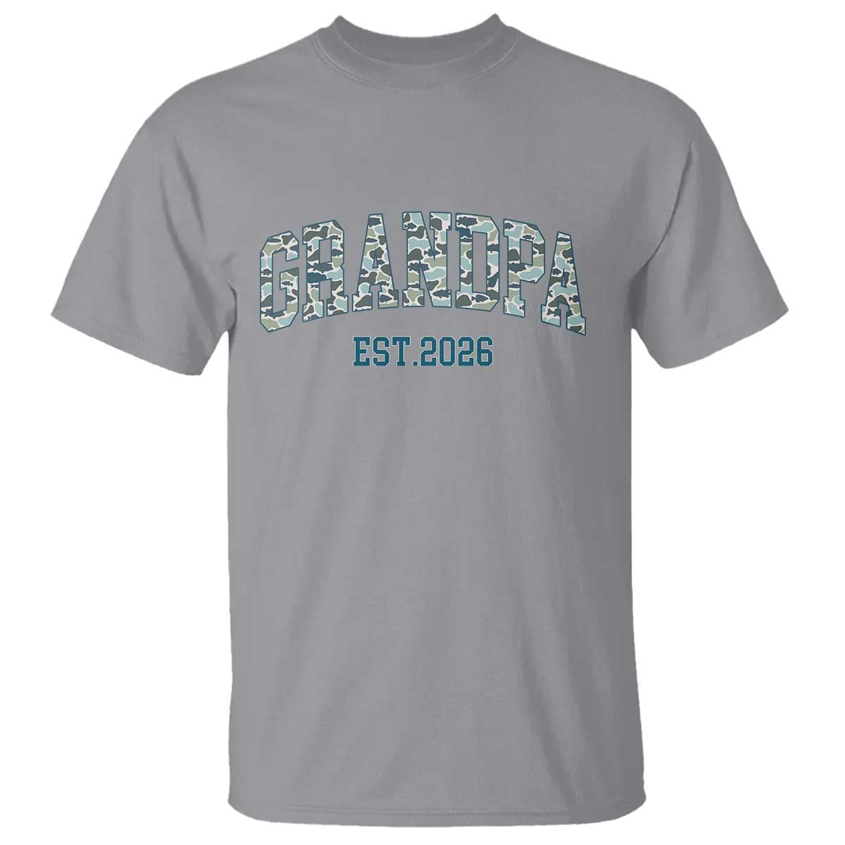 Promoted To Grandpa Est 2026 T Shirt Camo Fishing New Grandpa Gift