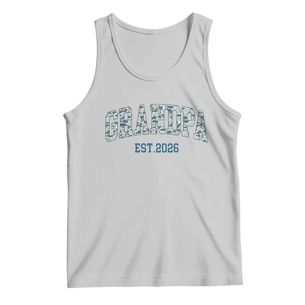 Promoted To Grandpa Est 2026 Tank Top Camo Fishing New Grandpa Gift