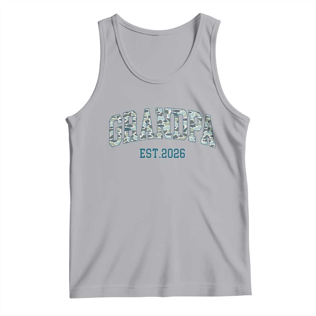 Promoted To Grandpa Est 2026 Tank Top Camo Fishing New Grandpa Gift