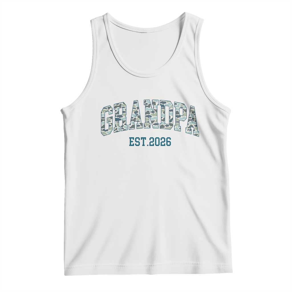 Promoted To Grandpa Est 2026 Tank Top Camo Fishing New Grandpa Gift