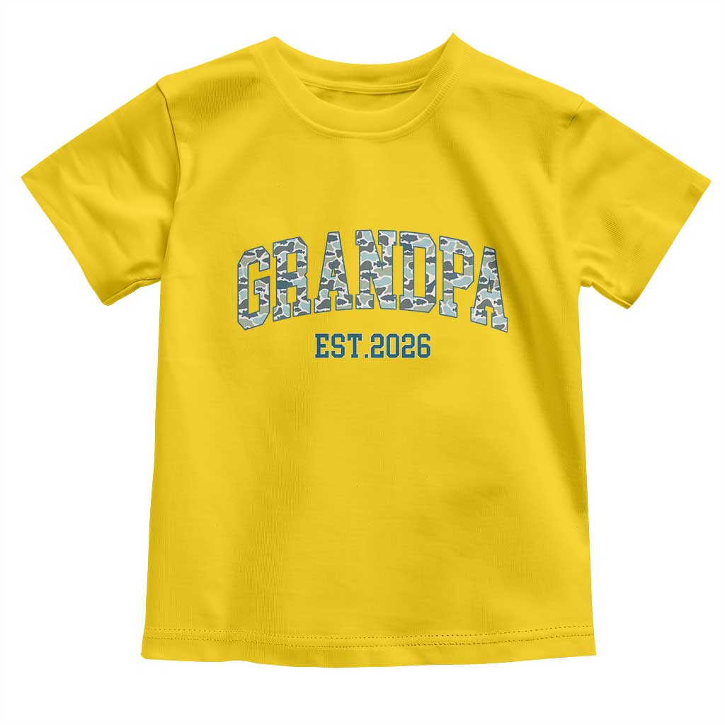 Promoted To Grandpa Est 2026 Toddler T Shirt Camo Fishing New Grandpa Gift