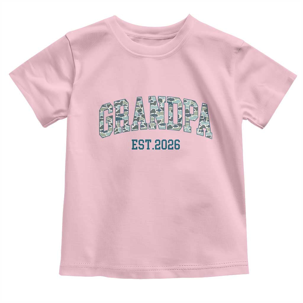 Promoted To Grandpa Est 2026 Toddler T Shirt Camo Fishing New Grandpa Gift