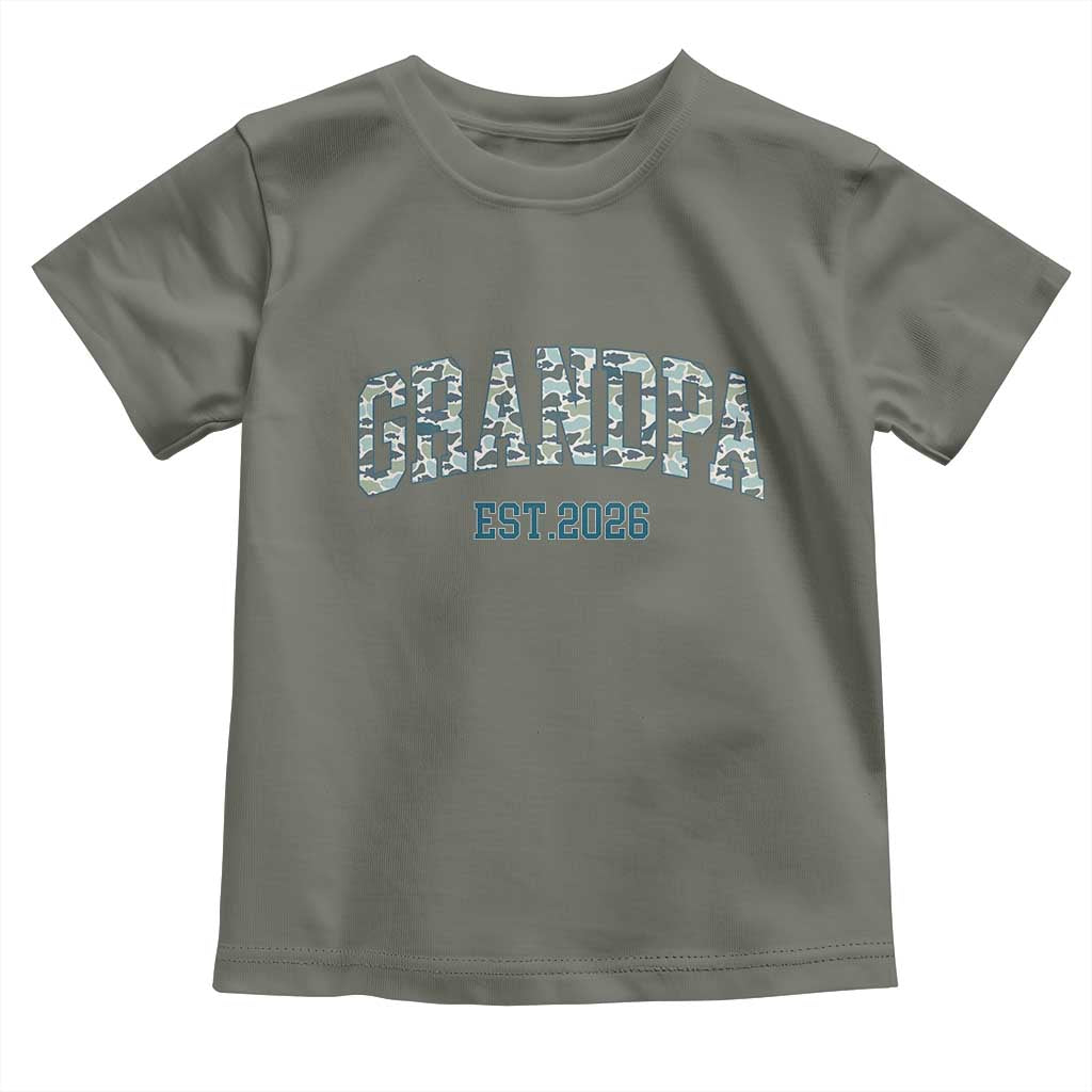 Promoted To Grandpa Est 2026 Toddler T Shirt Camo Fishing New Grandpa Gift