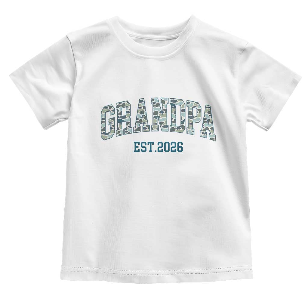 Promoted To Grandpa Est 2026 Toddler T Shirt Camo Fishing New Grandpa Gift