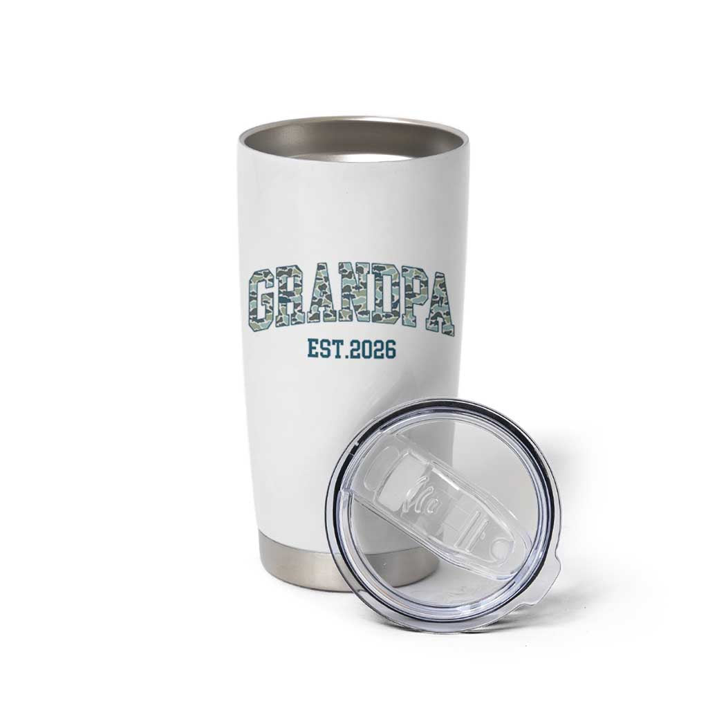 Promoted To Grandpa Est 2026 Tumbler Cup Camo Fishing New Grandpa Gift
