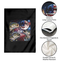 Patriotic Bass Fishing Moon Garden Flag 4th Of July Fisherman Gift