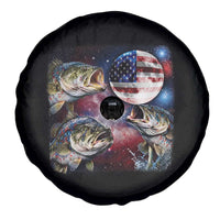 Patriotic Bass Fishing Moon Spare Tire Cover 4th Of July Fisherman Gift