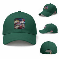 Patriotic Bass Fishing Moon Baseball Cap 4th Of July Fisherman Gift