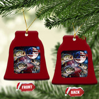 Patriotic Bass Fishing Moon Ceramic Ornament 4th Of July Fisherman Gift
