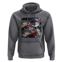 Patriotic Bass Fishing Moon Hoodie 4th Of July Fisherman Gift