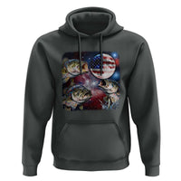 Patriotic Bass Fishing Moon Hoodie 4th Of July Fisherman Gift