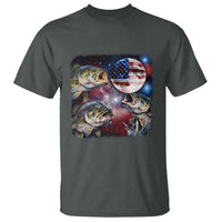 Patriotic Bass Fishing Moon T Shirt 4th Of July Fisherman Gift