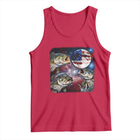 Patriotic Bass Fishing Moon Tank Top 4th Of July Fisherman Gift