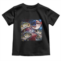 Patriotic Bass Fishing Moon Toddler T Shirt 4th Of July Fisherman Gift