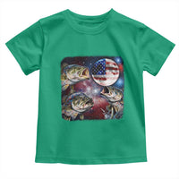Patriotic Bass Fishing Moon Toddler T Shirt 4th Of July Fisherman Gift