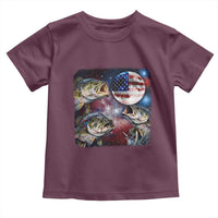 Patriotic Bass Fishing Moon Toddler T Shirt 4th Of July Fisherman Gift