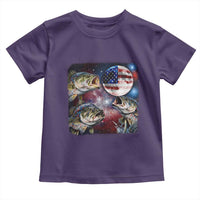Patriotic Bass Fishing Moon Toddler T Shirt 4th Of July Fisherman Gift