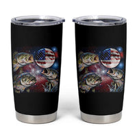 Patriotic Bass Fishing Moon Tumbler Cup 4th Of July Fisherman Gift