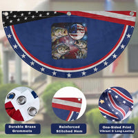 Red White And Blue Bass Fishing Moon Patriotic Fan Flag 4th Of July Fisherman Gift