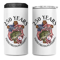 Faith Freedom Fishing 4 in 1 Can Cooler Tumbler 250 Years Of Christian Fish Hunting