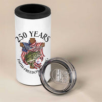 Faith Freedom Fishing 4 in 1 Can Cooler Tumbler 250 Years Of Christian Fish Hunting
