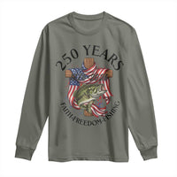 Faith Freedom Fishing Long Sleeve Shirt 250 Years Of Christian Fish Hunting