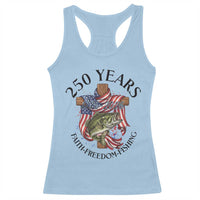 Faith Freedom Fishing Racerback Tank Top 250 Years Of Christian Fish Hunting