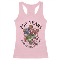 Faith Freedom Fishing Racerback Tank Top 250 Years Of Christian Fish Hunting