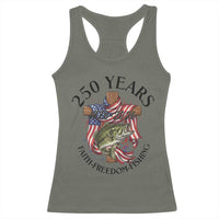 Faith Freedom Fishing Racerback Tank Top 250 Years Of Christian Fish Hunting