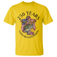 Faith Freedom Fishing T Shirt 250 Years Of Christian Fish Hunting