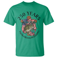 Faith Freedom Fishing T Shirt 250 Years Of Christian Fish Hunting