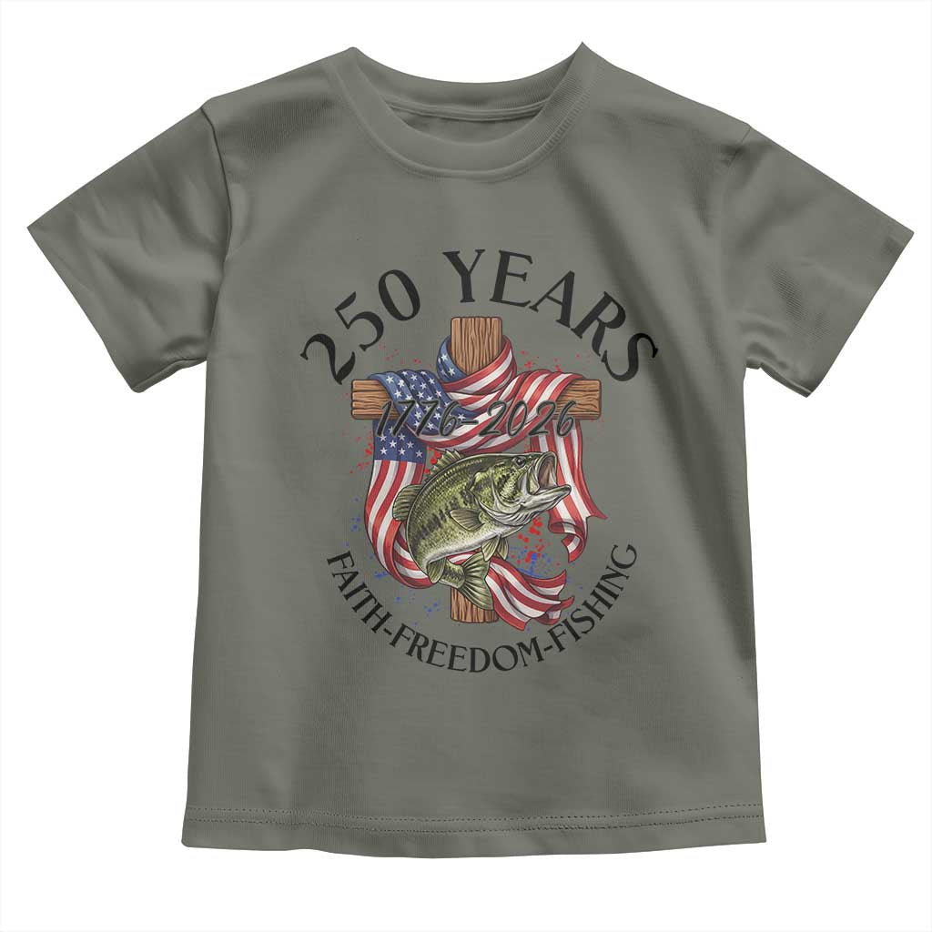 Faith Freedom Fishing Toddler T Shirt 250 Years Of Christian Fish Hunting