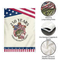Faith Freedom Fishing Patriotic Garden Flag 250 Years Of Christian Fish Hunting