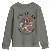 Faith Freedom Fishing Youth Sweatshirt 250 Years Of Christian Fish Hunting