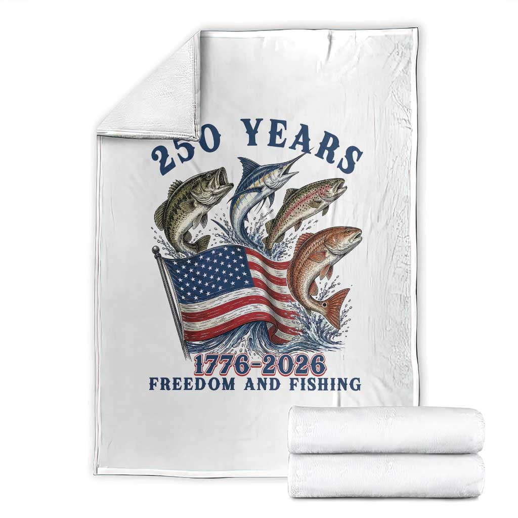 Freedom And Fishing Throw Blanket Patriotic American Flag Fisherman Gift