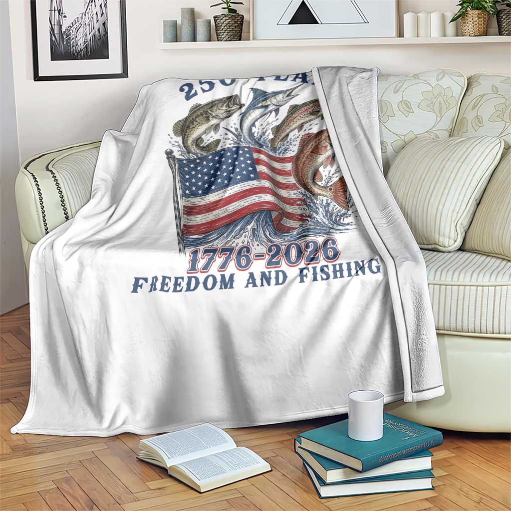 Freedom And Fishing Throw Blanket Patriotic American Flag Fisherman Gift