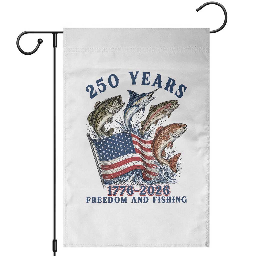 Freedom And Fishing Garden Flag Patriotic American Flag Fisherman Gift