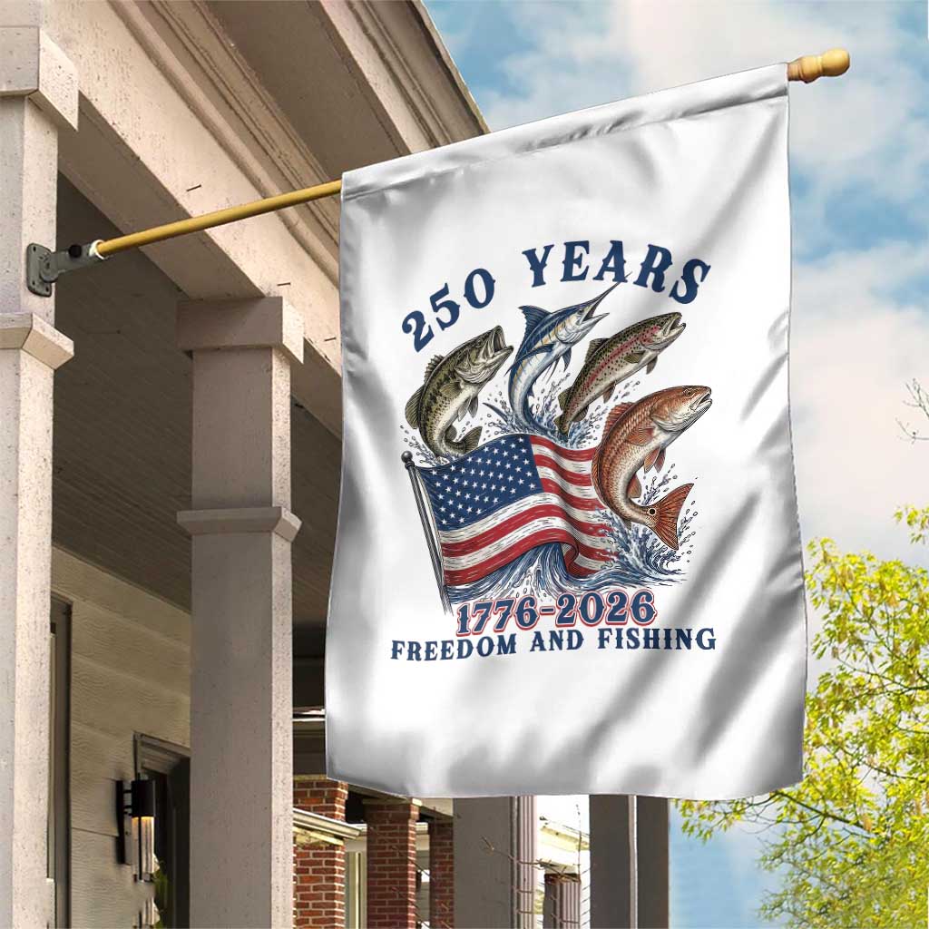 Freedom And Fishing Garden Flag Patriotic American Flag Fisherman Gift