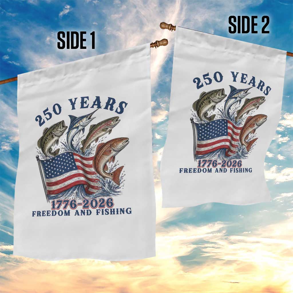 Freedom And Fishing Garden Flag Patriotic American Flag Fisherman Gift