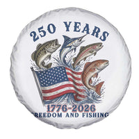 Freedom And Fishing Spare Tire Cover Patriotic American Flag Fisherman Gift