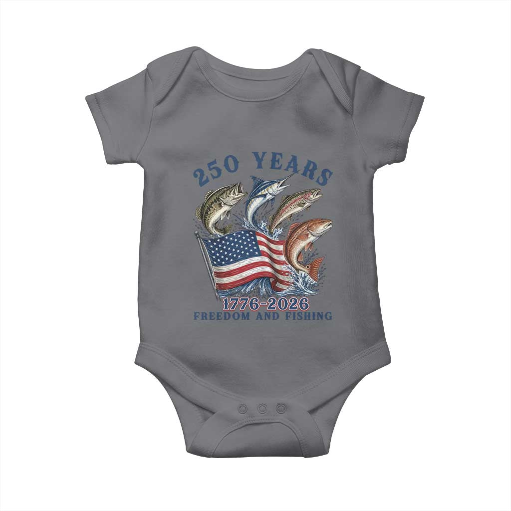 Freedom And Fishing Baby Onesie Patriotic American Flag Fisherman Gift